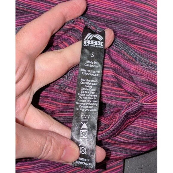 RBX Leggings S Women's Pink Space Dyed Pull On Hidden Pocket Ankle Workout Gym - Picture 6 of 6